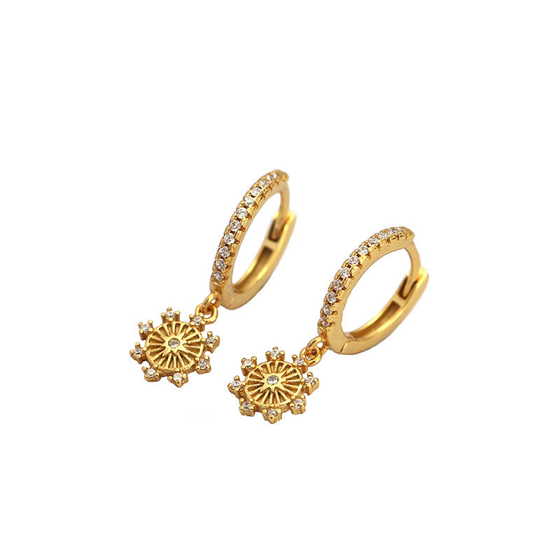 Eight Pointed Star Hoop Earrings