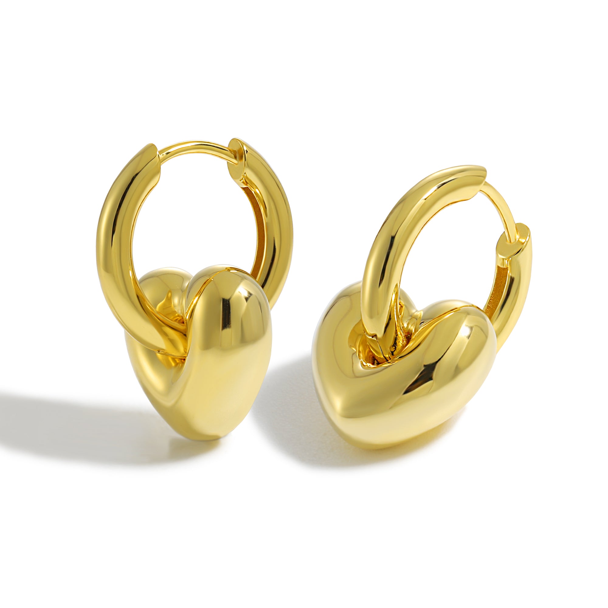 Hollow Love Heart Electroforming Star Hoop Earrings
