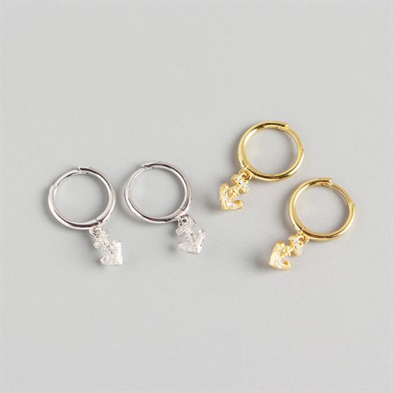 Geometry Ship's Anchor Hoop Earrings
