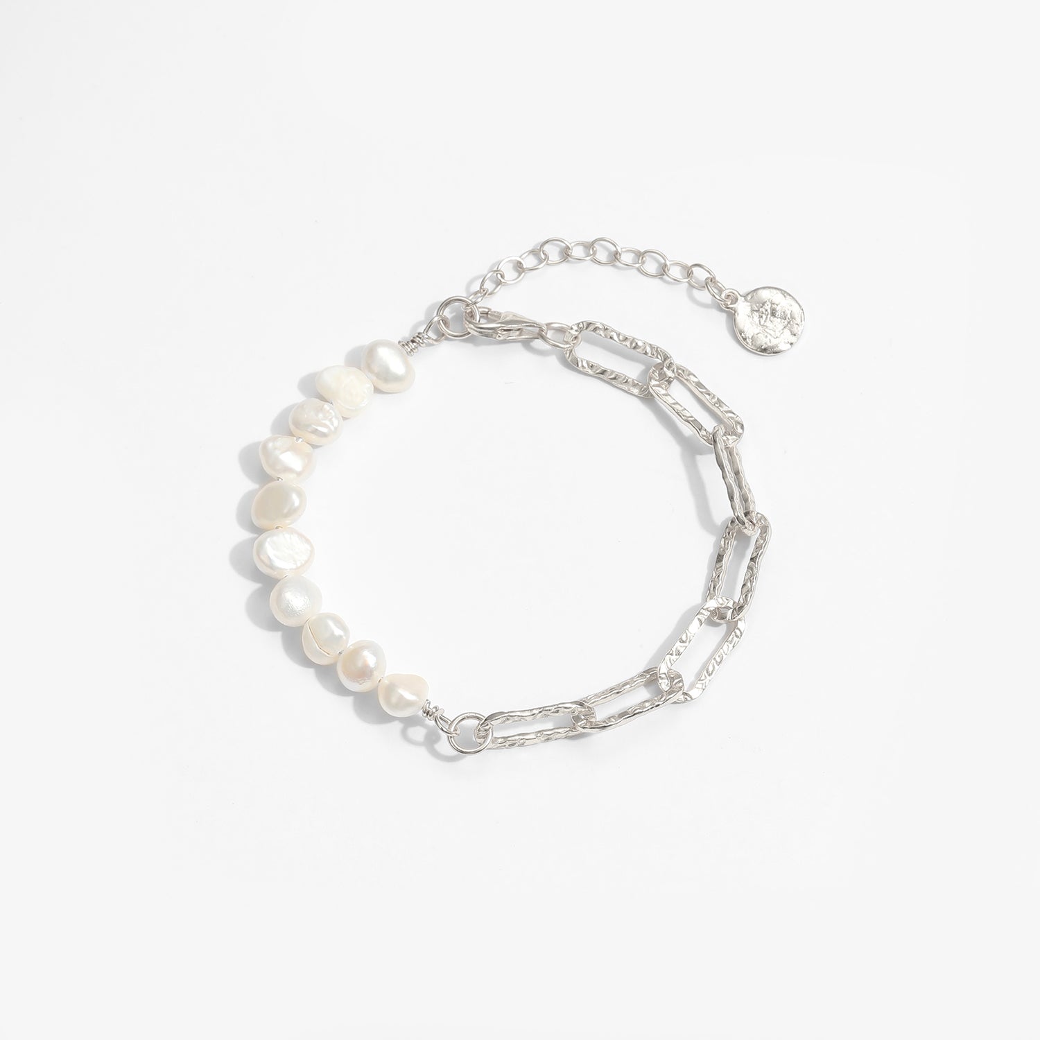 Irregular Hollow Chain Natural Pearl  Bracelet
