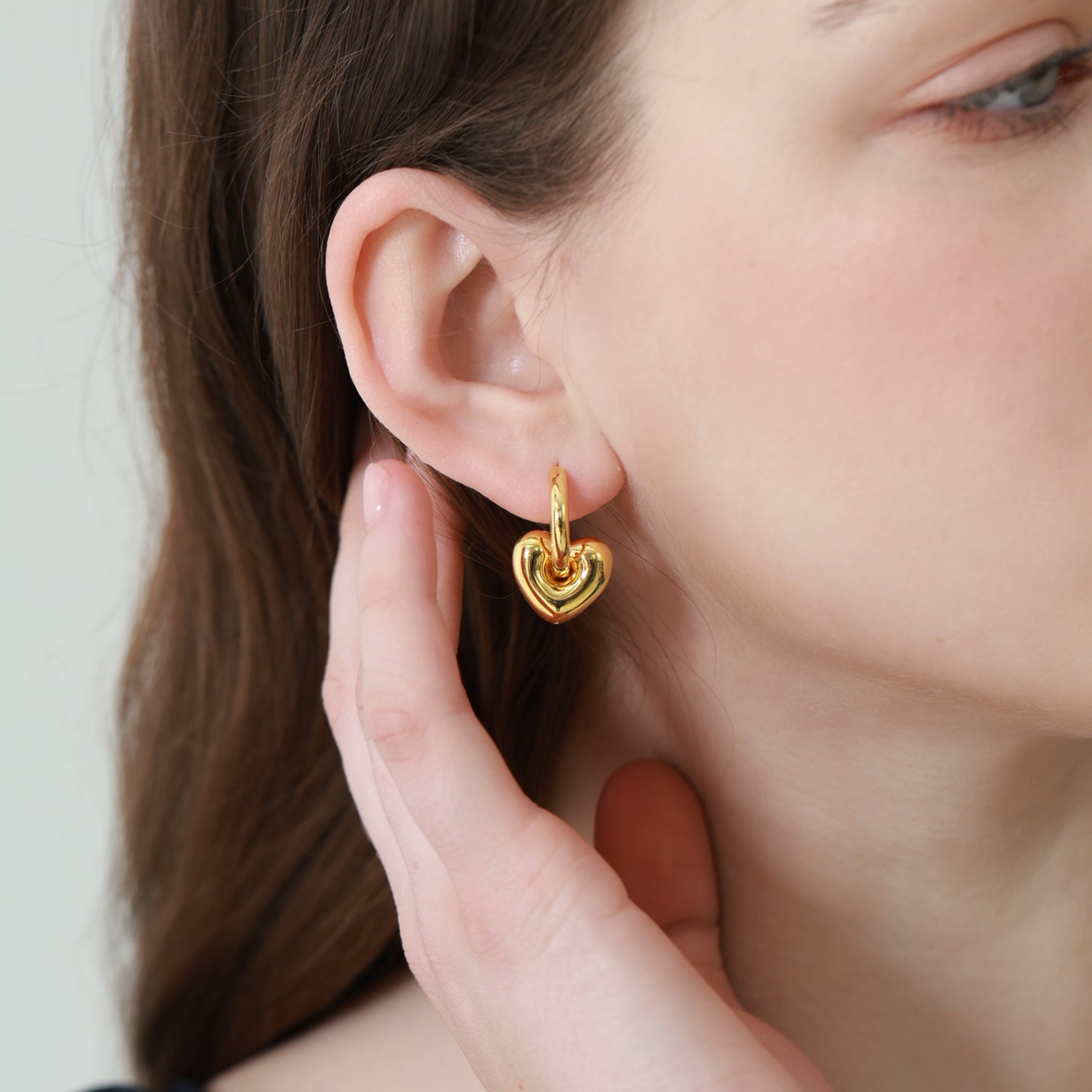 Hollow Love Heart Electroforming Star Hoop Earrings