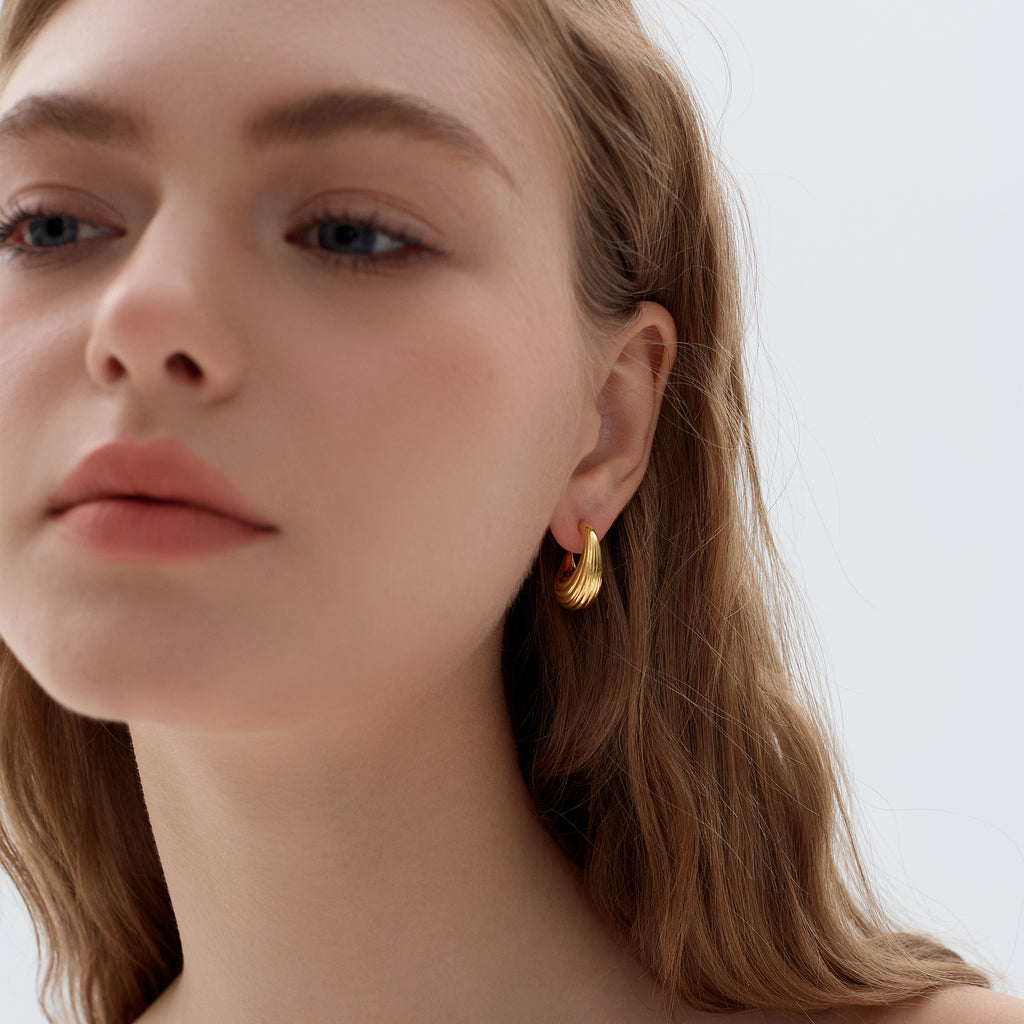 Electroforming Sterling Hoop  Earrings