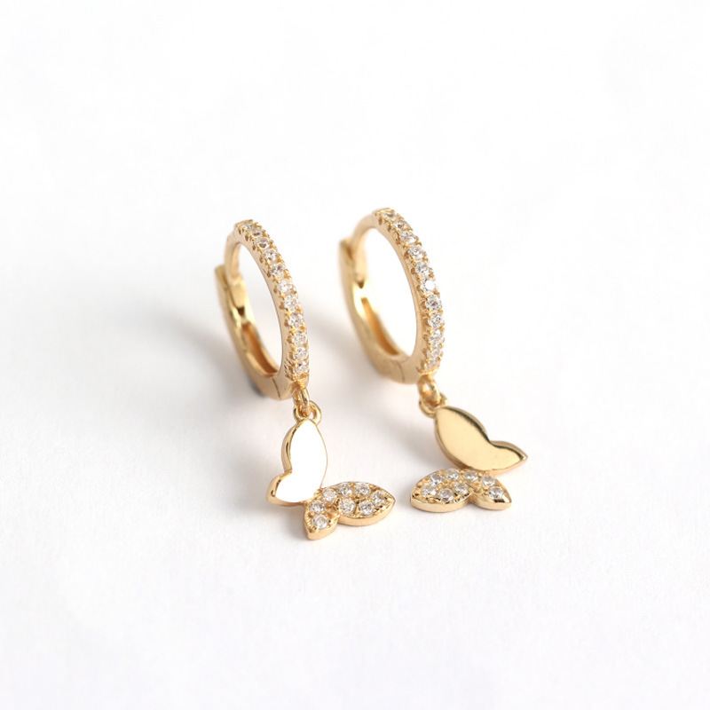 Butterfly Silver Hoop Earrings