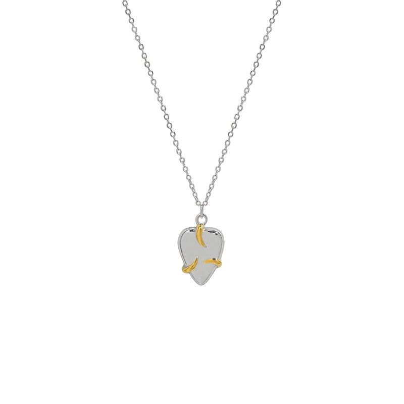 Minimalist Embrace Heart Silver Necklace