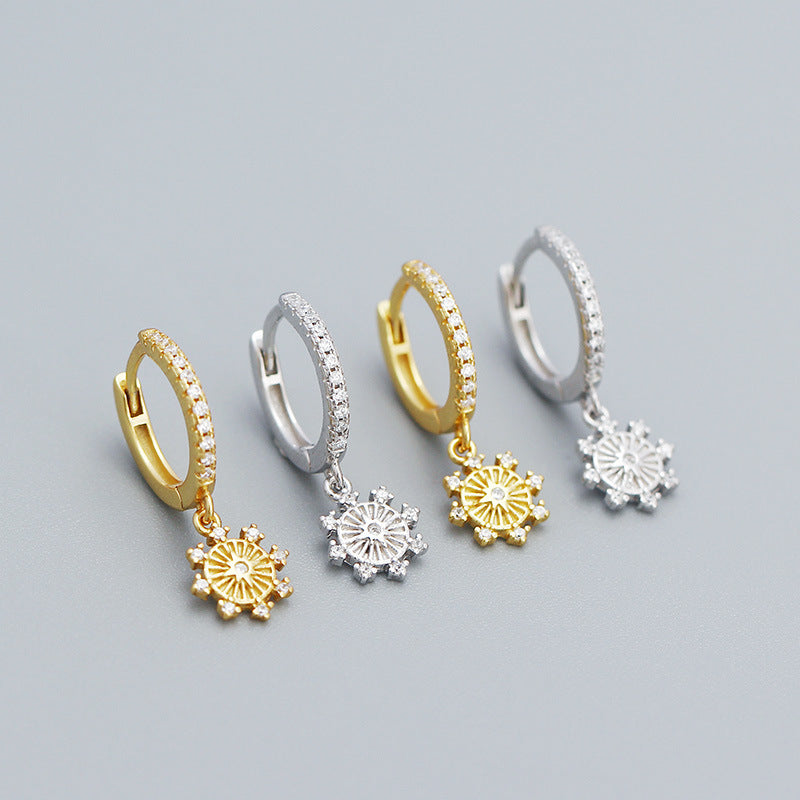 Eight Pointed Star Hoop Earrings