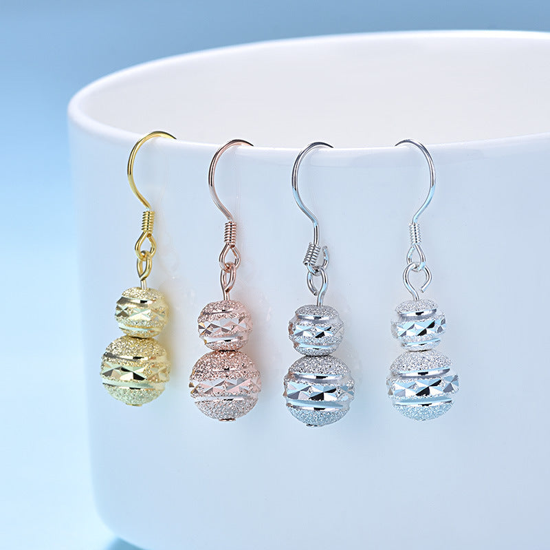 New Round Frosting Dangling Earrings