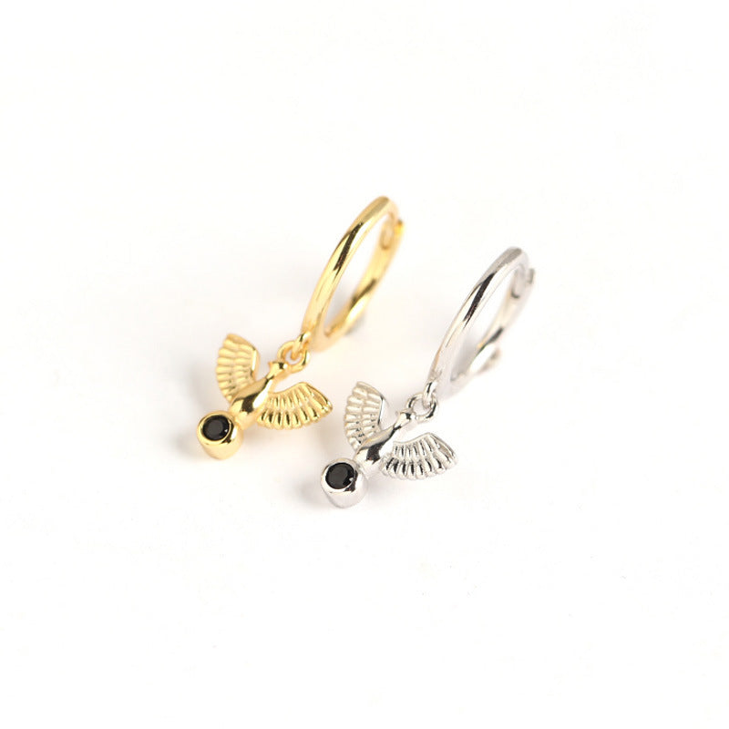 Flying Peace Dove Drop Dangling Earrings