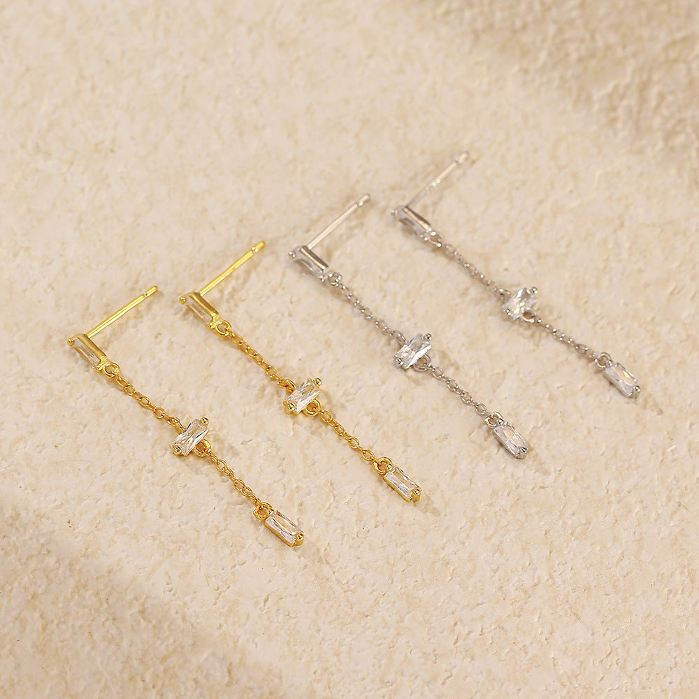 Elegant Baguette Dangling Earrings