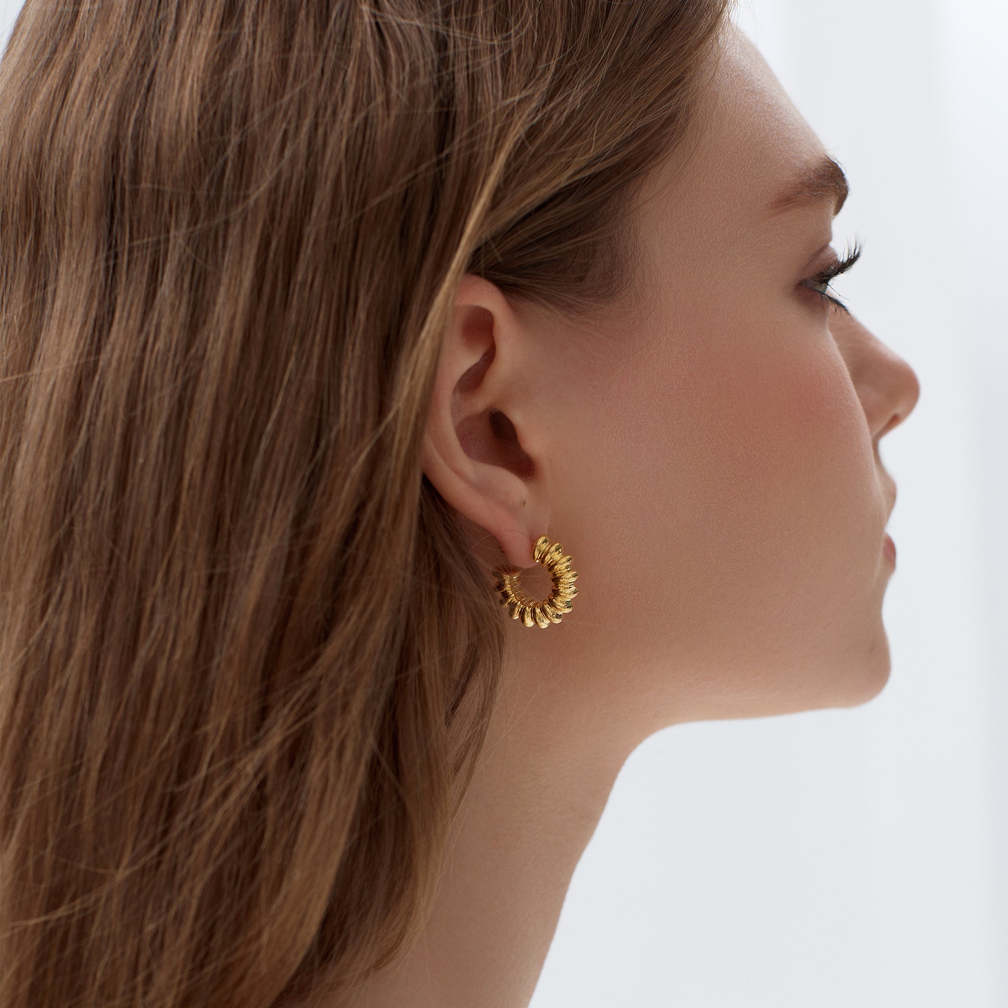 Chunky Electroforming Hollow Light Hoop Earrings