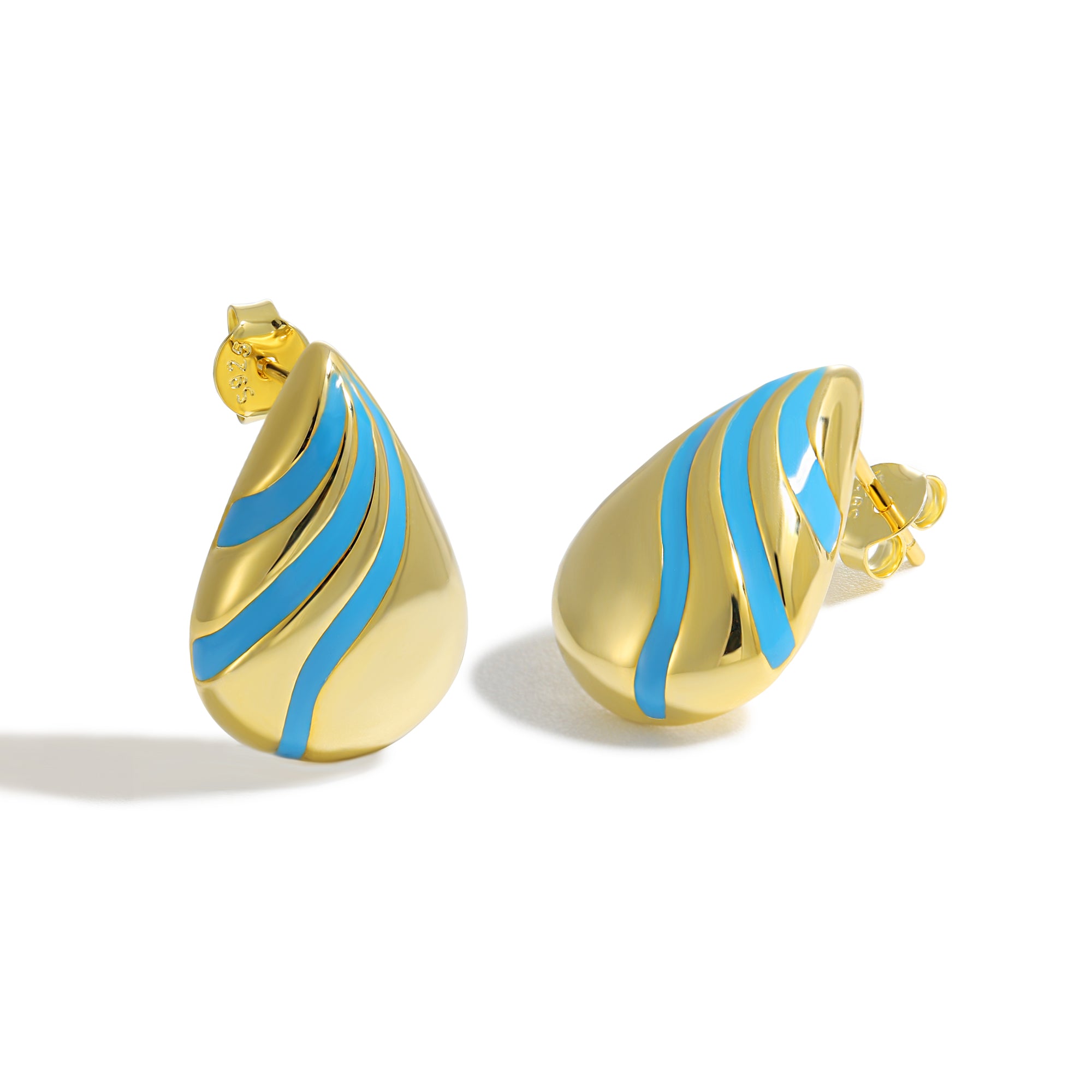 Fine Irregular Waterdrop Electroforming Lightweight Stud Earrings