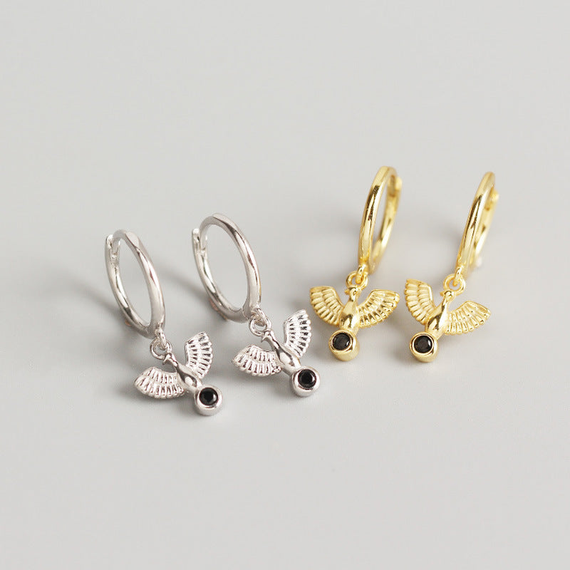 Flying Peace Dove Drop Dangling Earrings