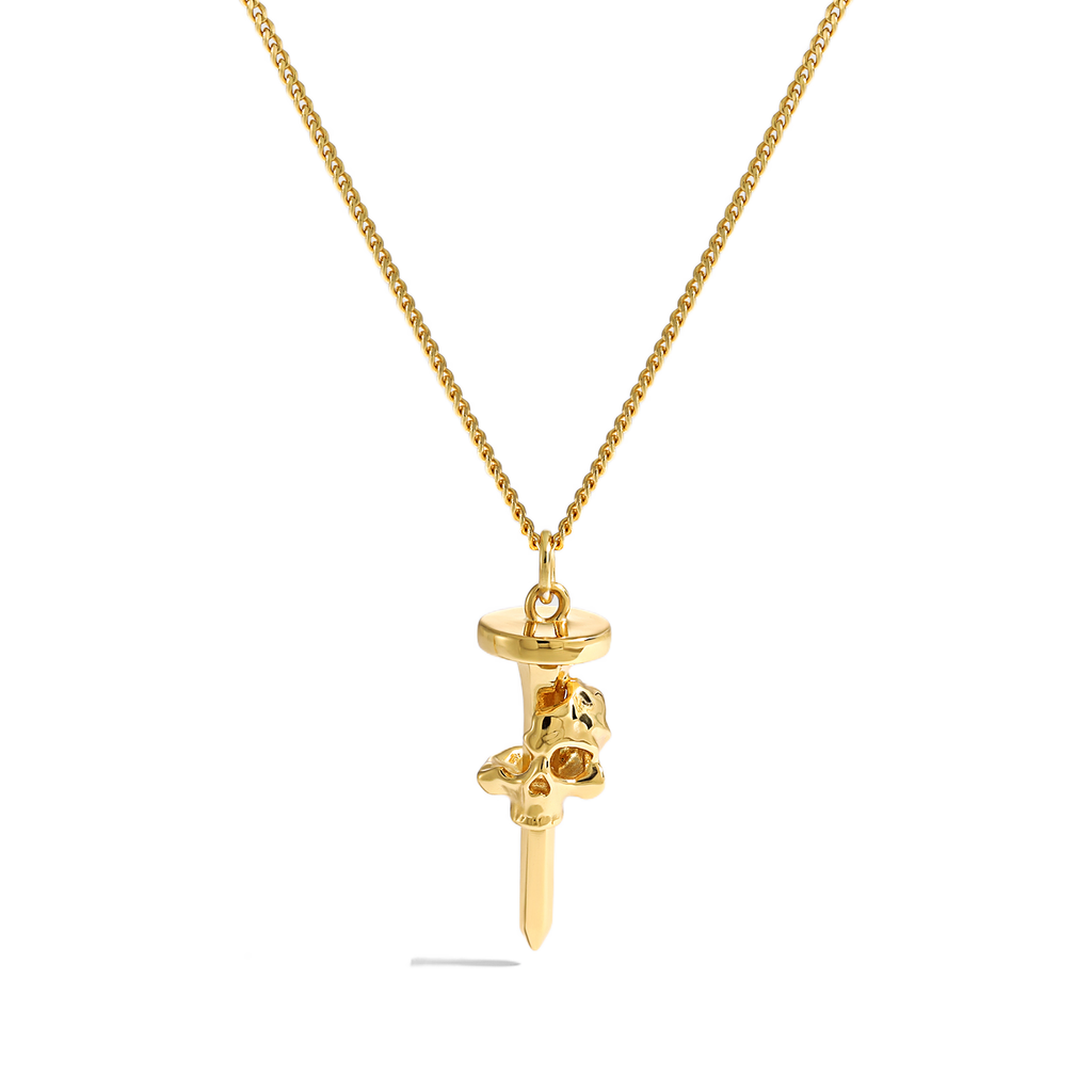 Modern Skull Head Nail Necklace