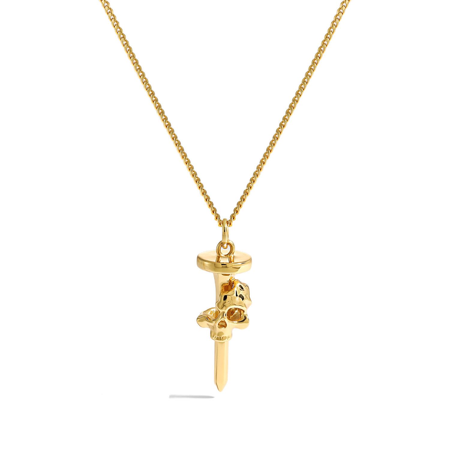 Modern Skull Head Nail Necklace