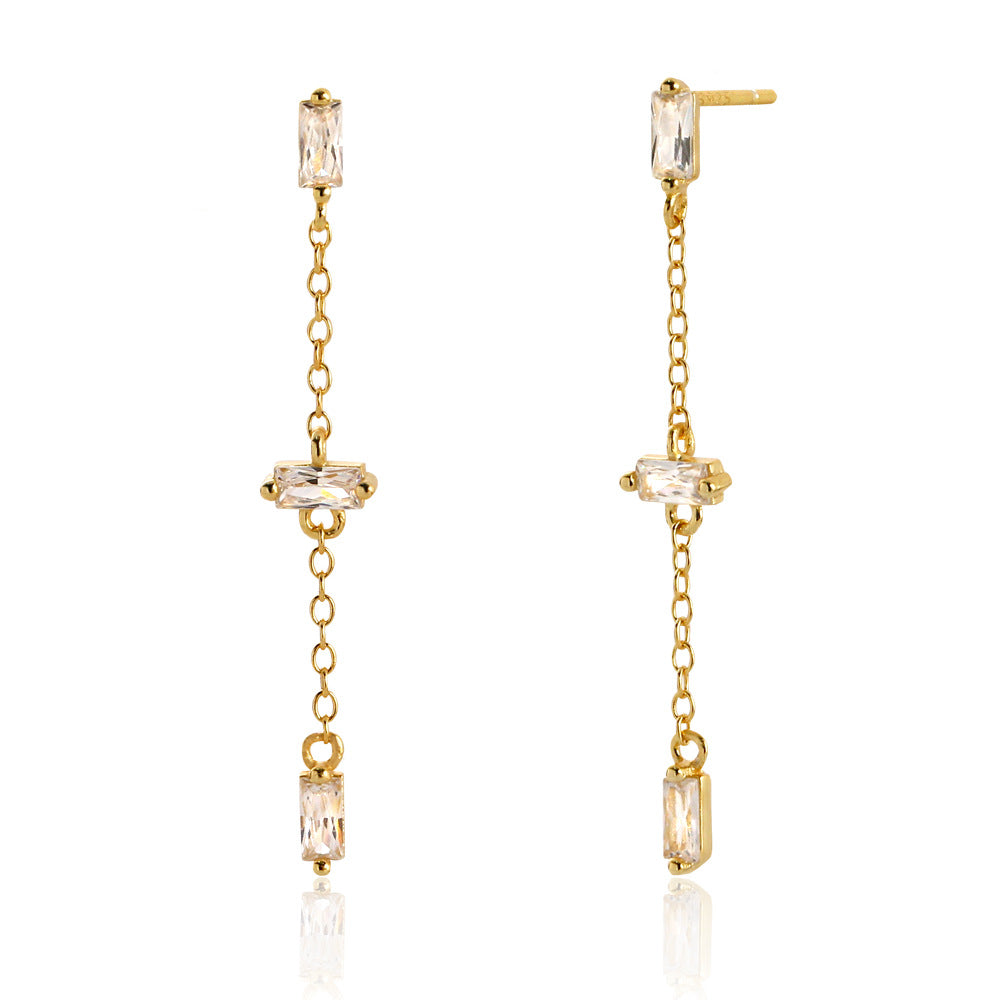 Elegant Baguette Dangling Earrings