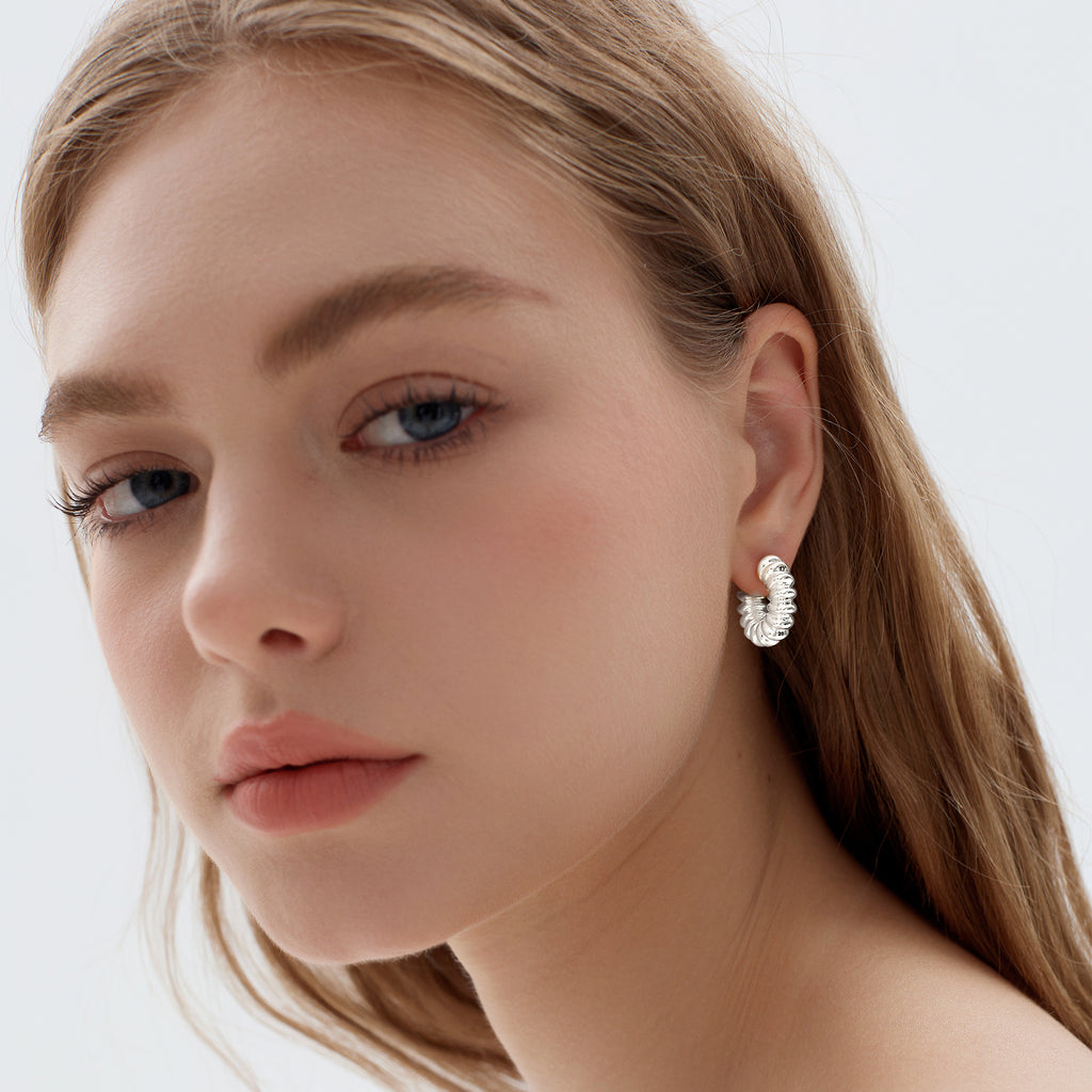 Chunky Electroforming Hollow Light Hoop Earrings