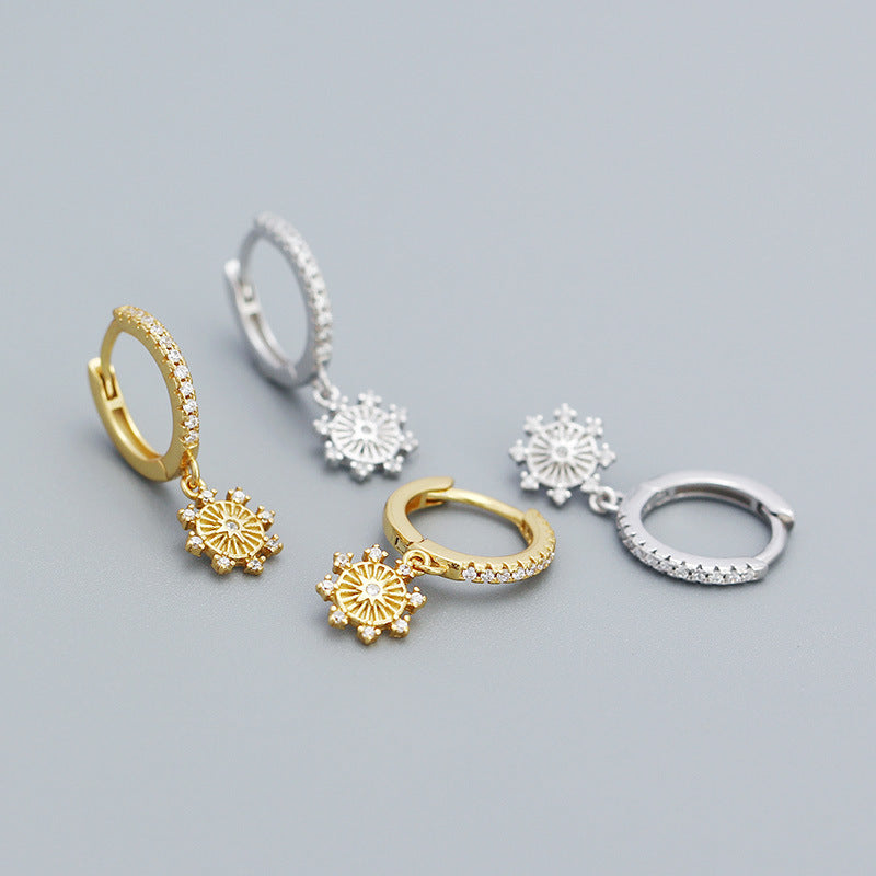 Eight Pointed Star Hoop Earrings