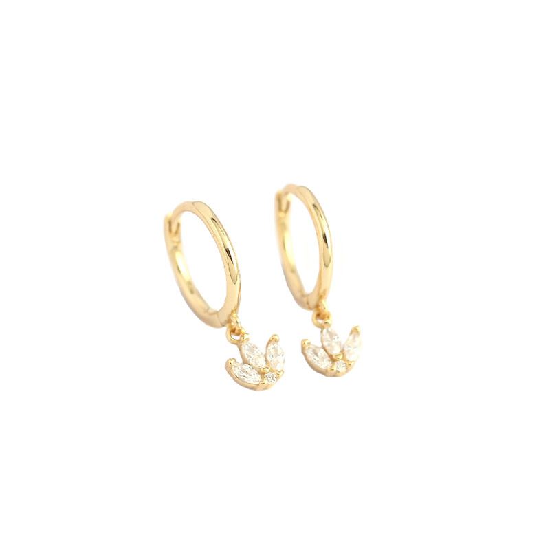 CZ Flowers  Hoop Earrings