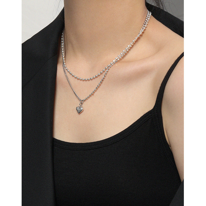 Vintage Asymmetry Love Heart Necklace