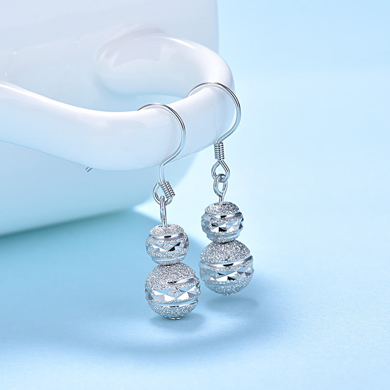 New Round Frosting Dangling Earrings