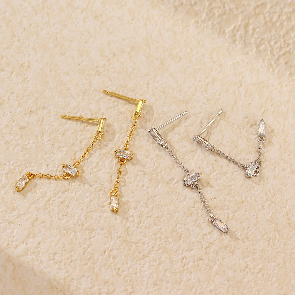 Elegant Baguette Dangling Earrings