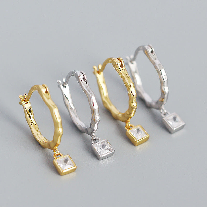 Irregular Square Geometry Hoop Earrings
