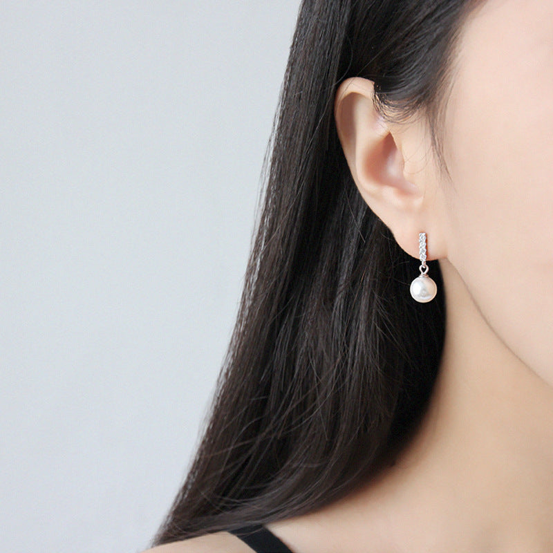 Micro Inlaid Diamond Dangling Earrings