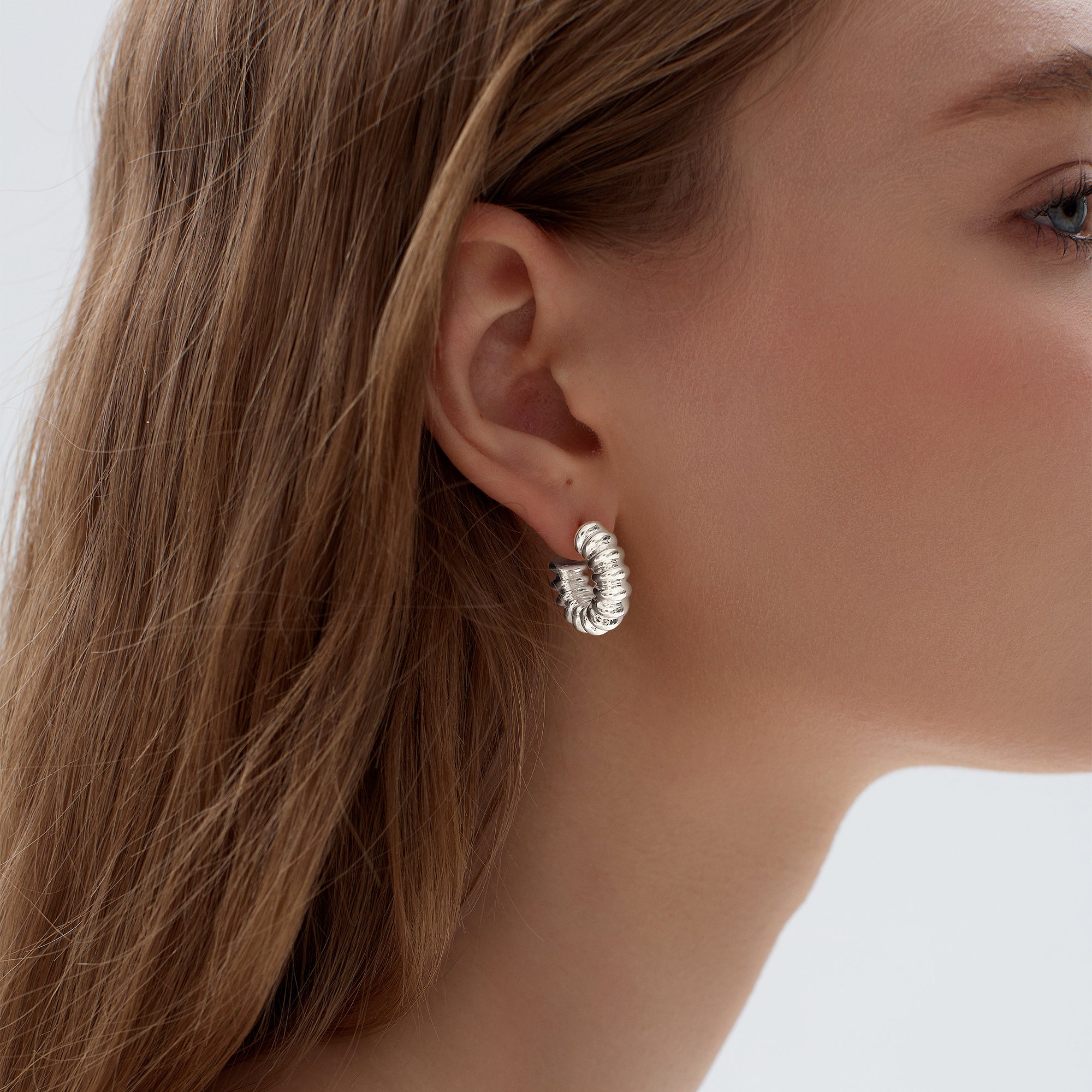 Chunky Electroforming Hollow Light Hoop Earrings