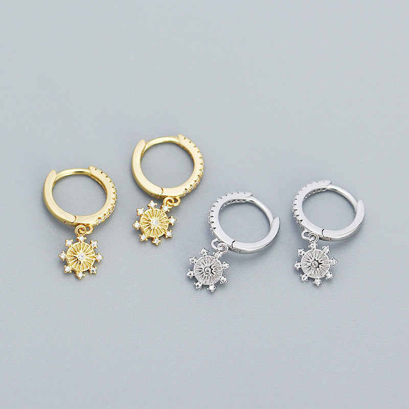Eight Pointed Star Hoop Earrings