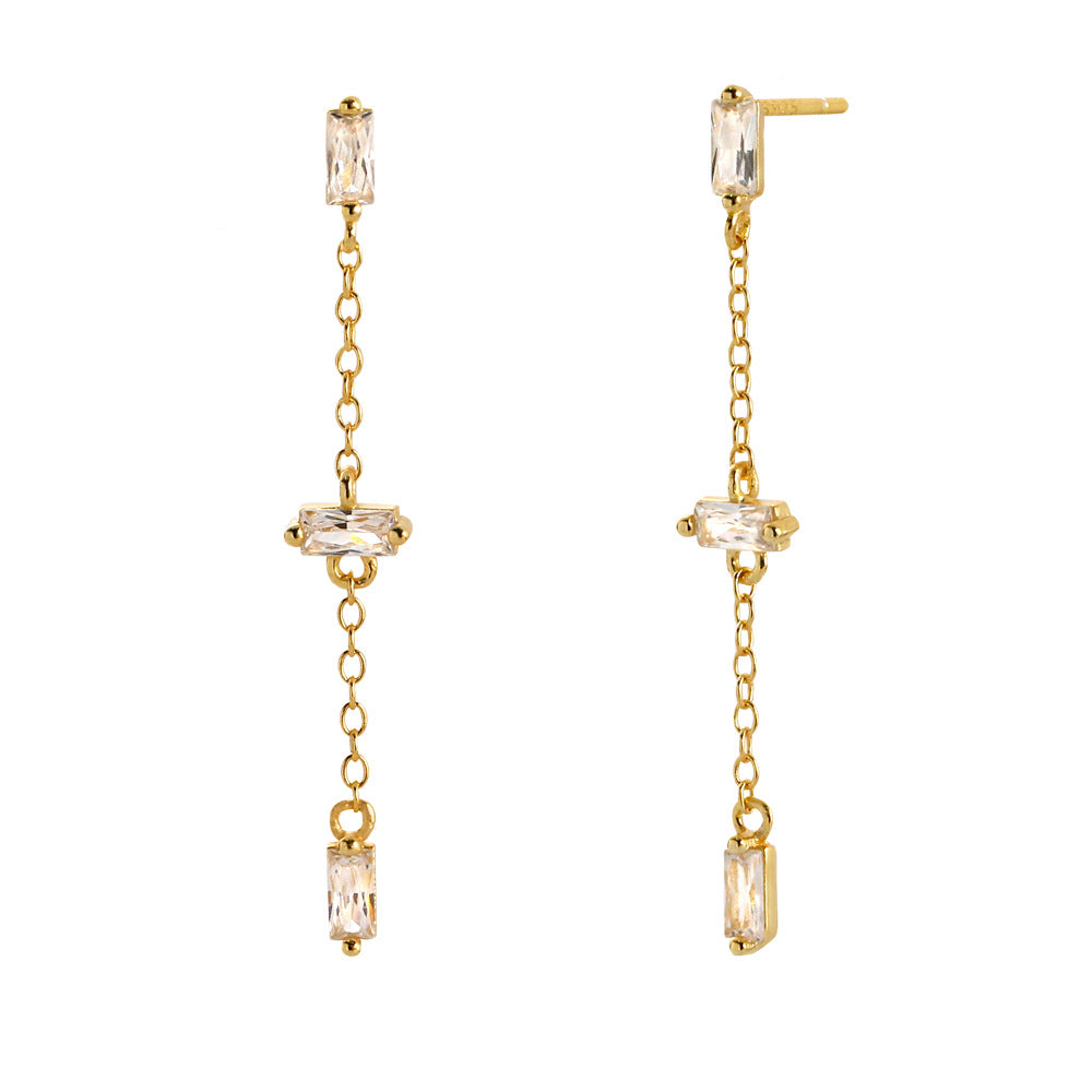 Elegant Baguette Dangling Earrings
