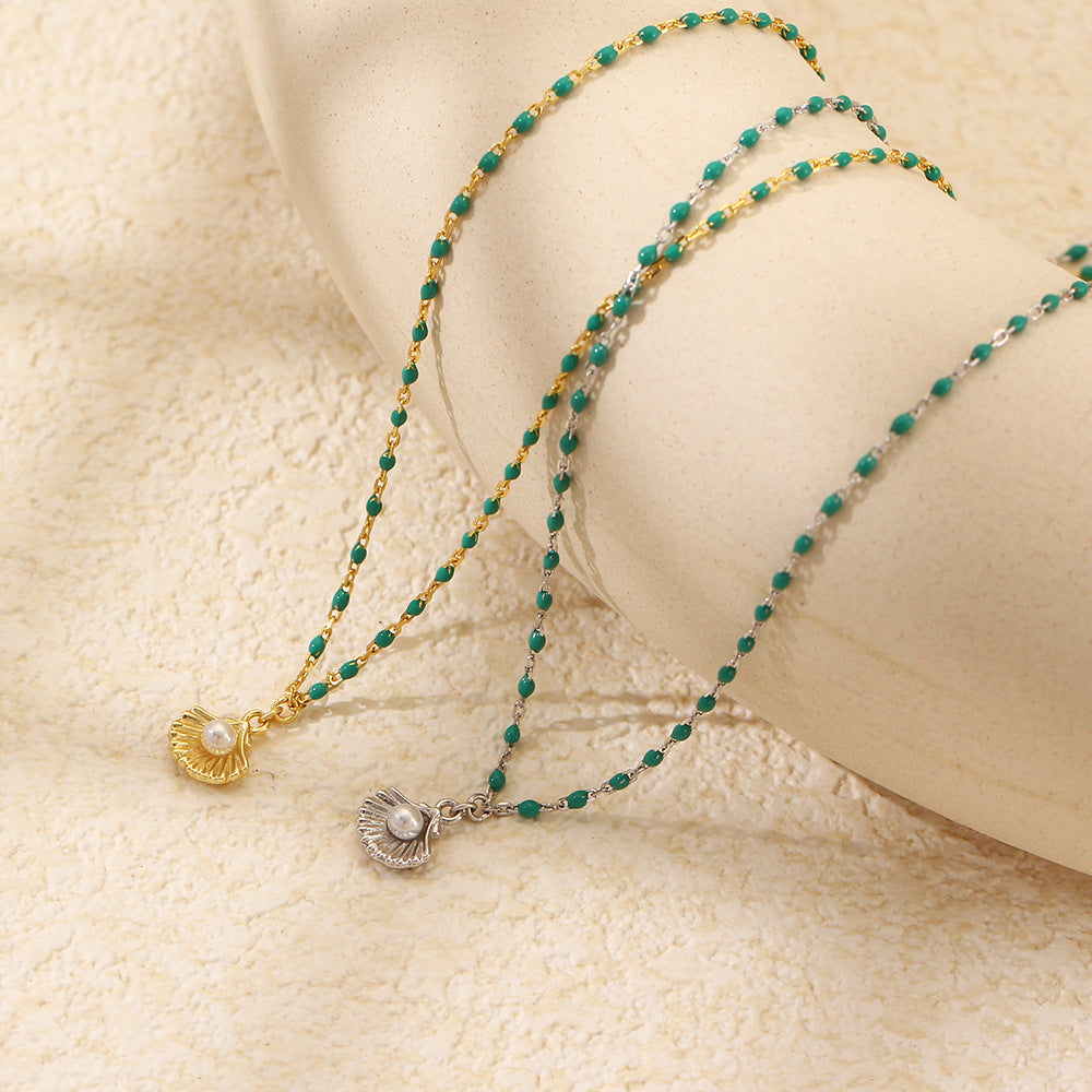 Round Natural Pearl Shell Necklace