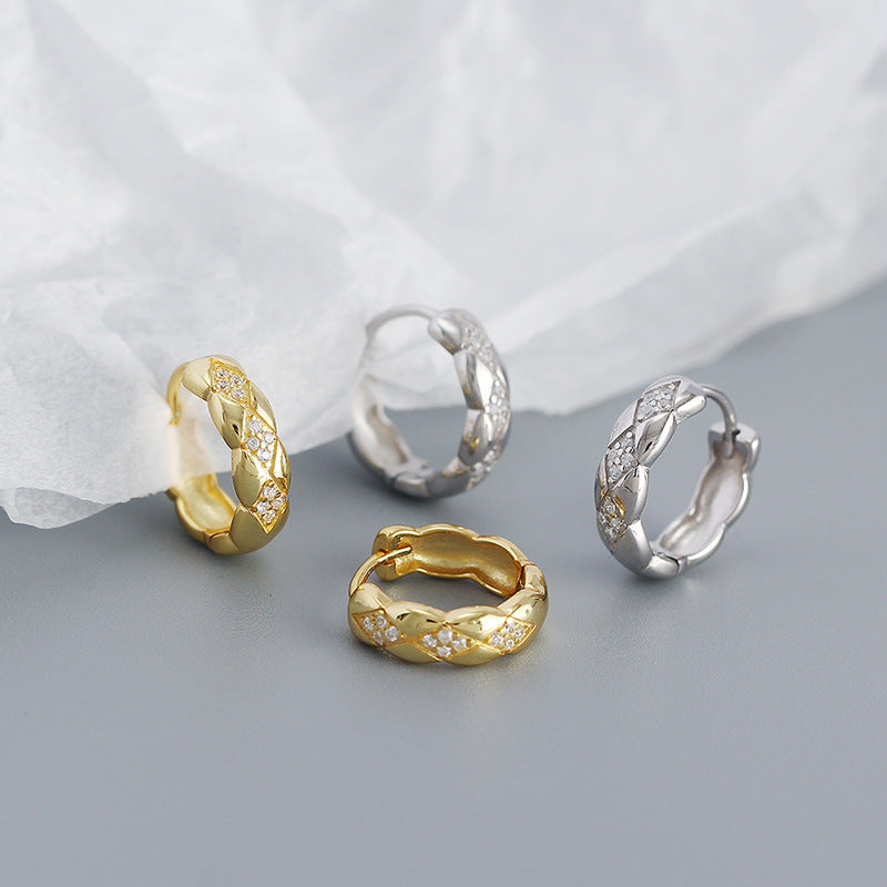 Geometry Rhombus Huggie Hoop Earrings