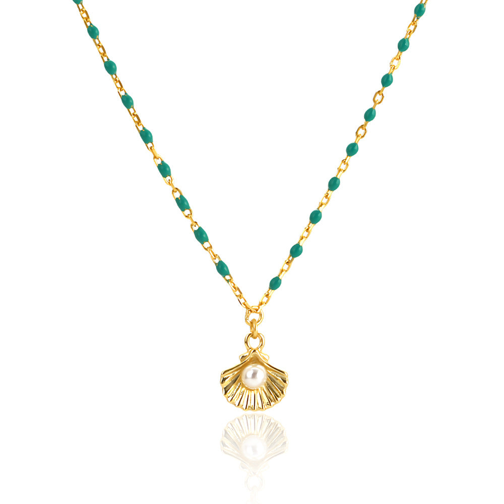 Round Natural Pearl Shell Necklace