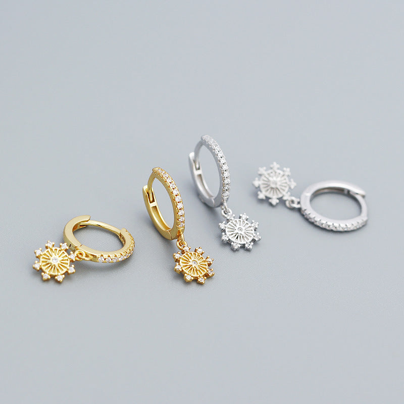 Eight Pointed Star Hoop Earrings