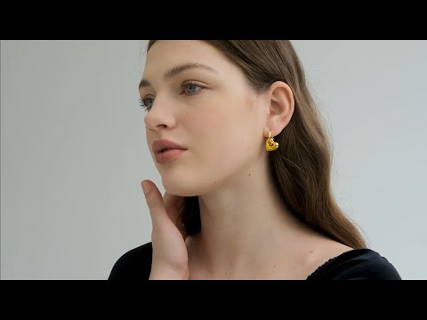 Hollow Love Heart Electroforming Star Hoop Earrings