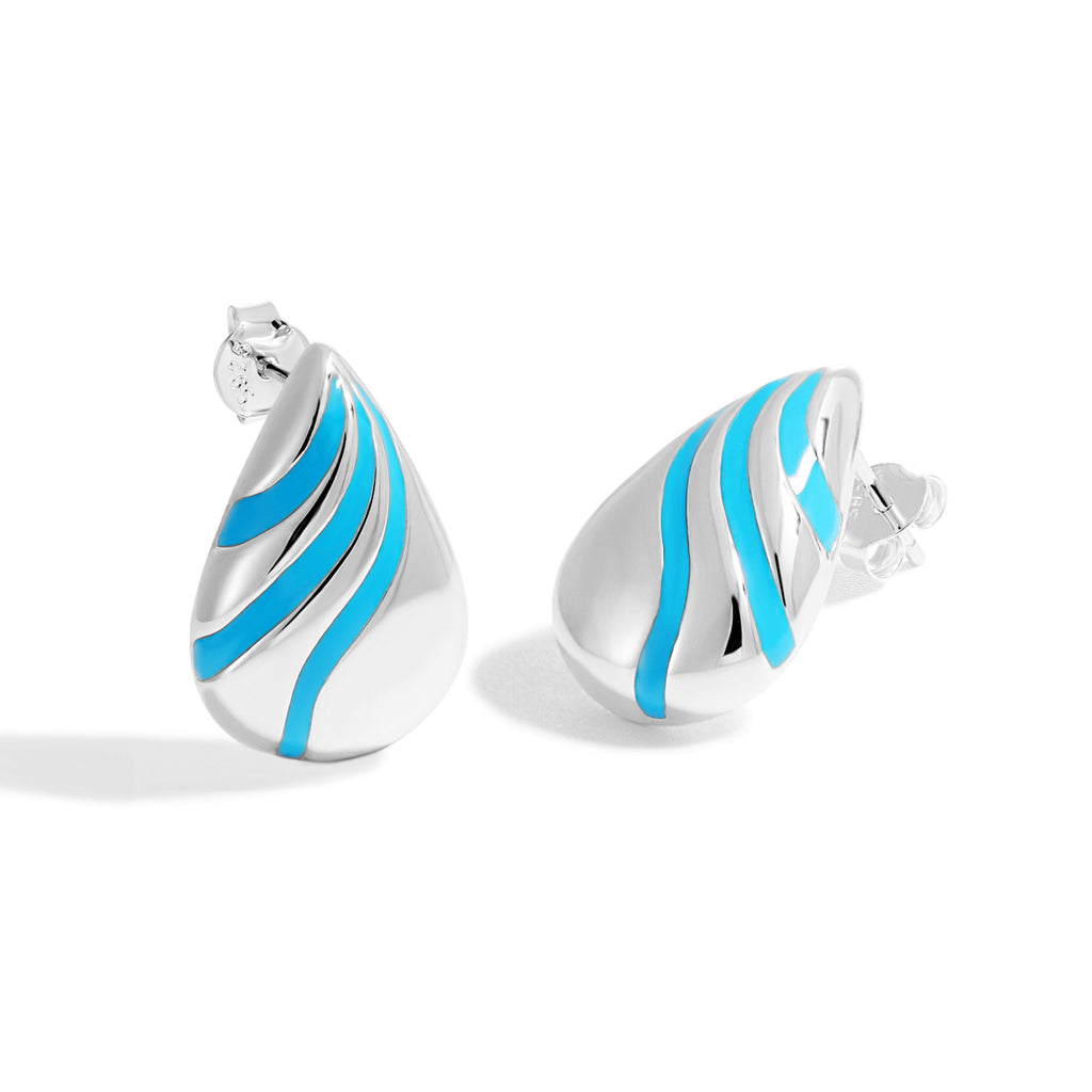 Fine Irregular Waterdrop Electroforming Lightweight Stud Earrings