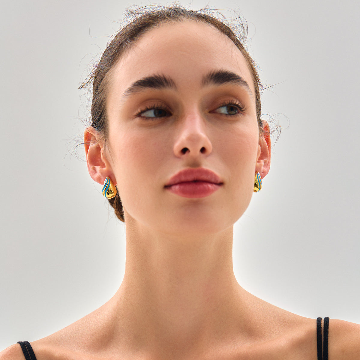 Fine Irregular Waterdrop Electroforming Lightweight Stud Earrings