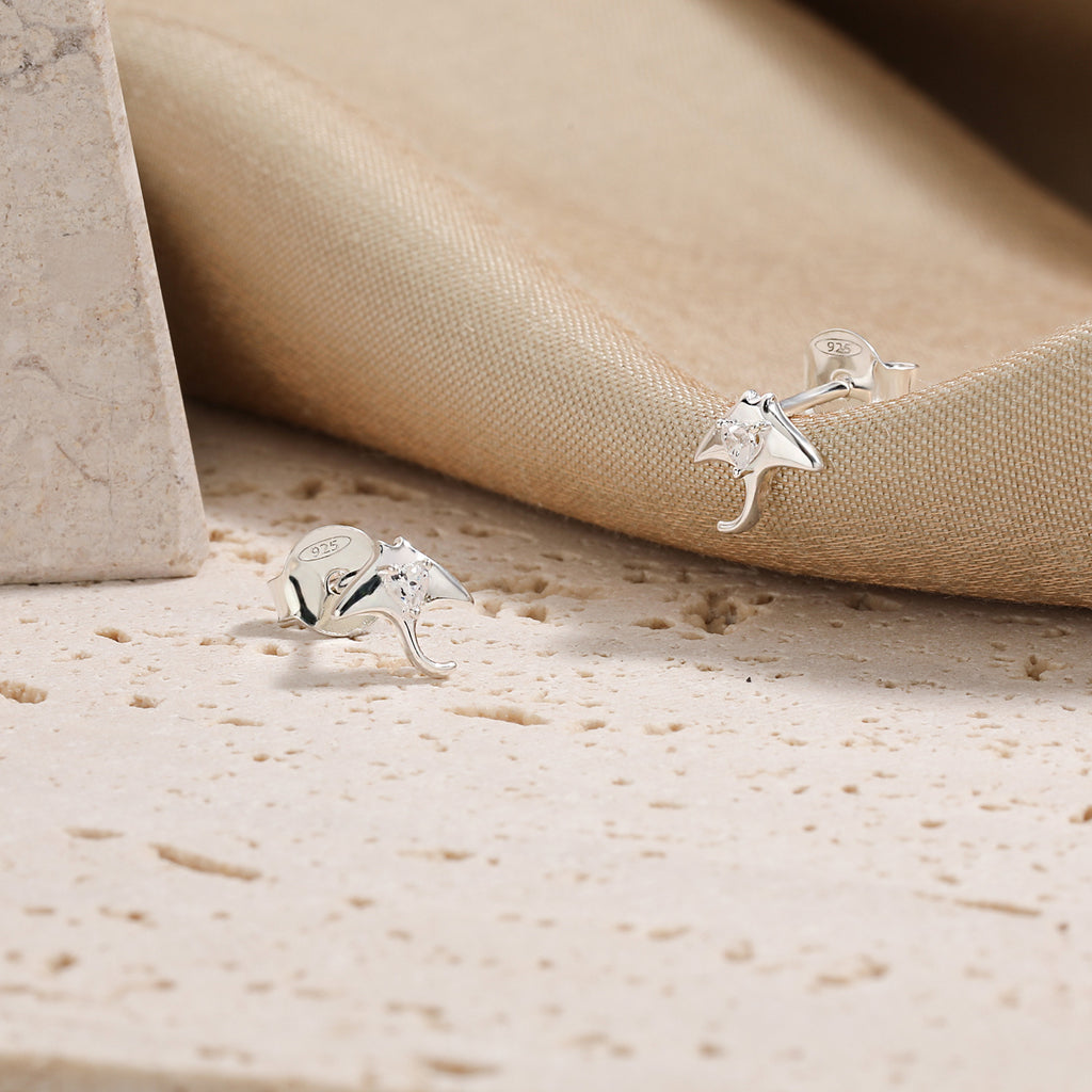 Cute Ray Fish Stud Earrings