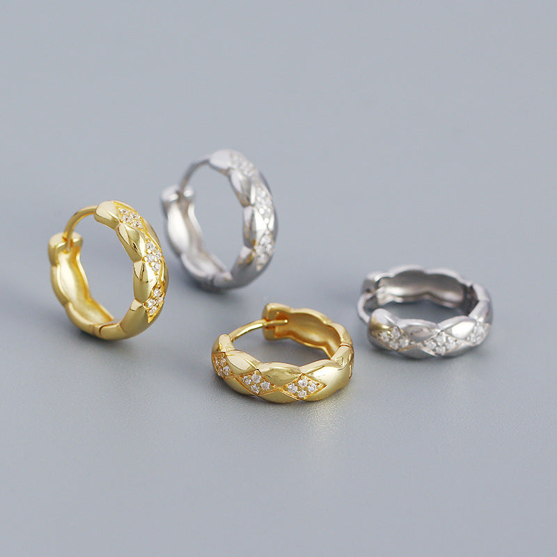 Geometry Rhombus Huggie Hoop Earrings