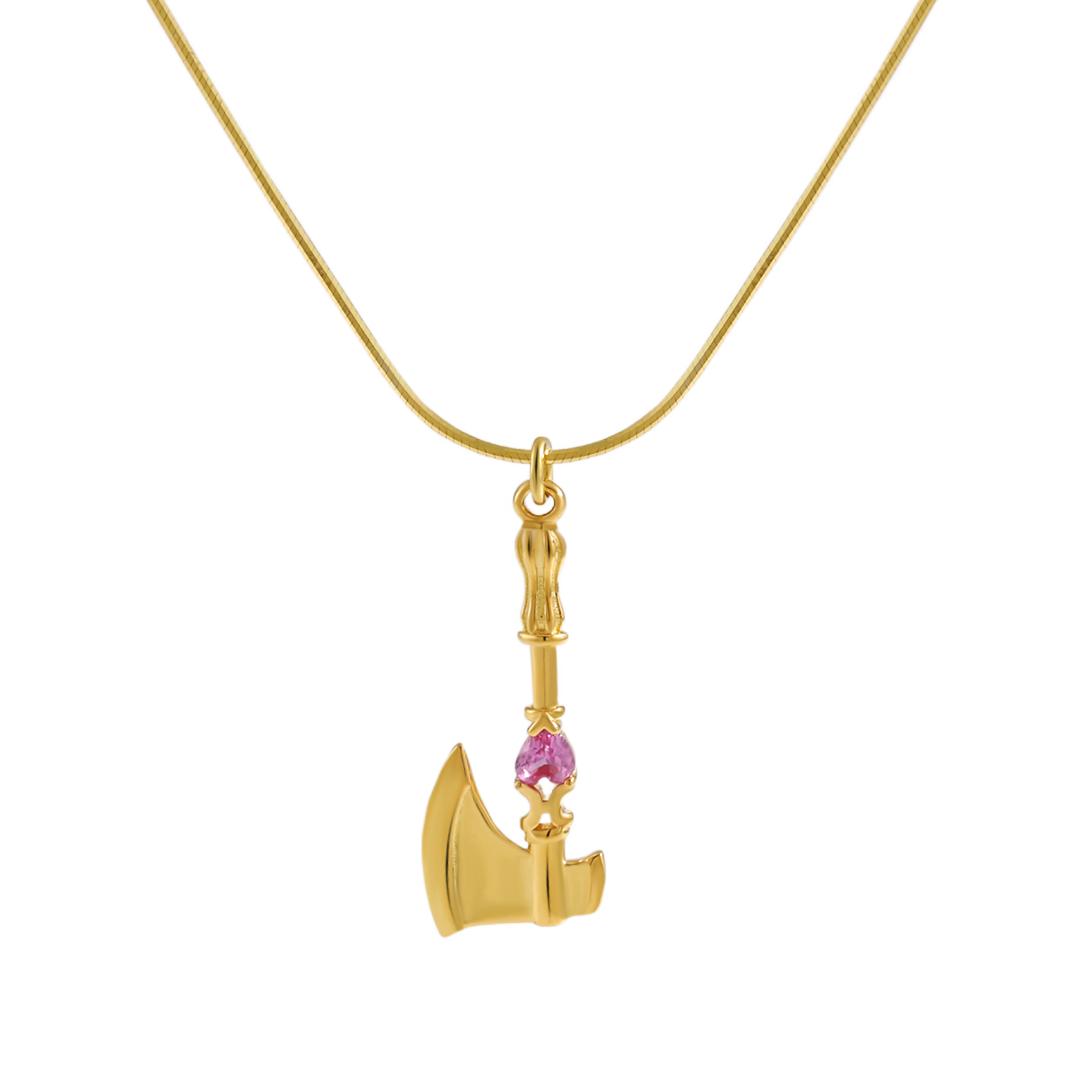 Classic Red Heart Axe Shape Necklace