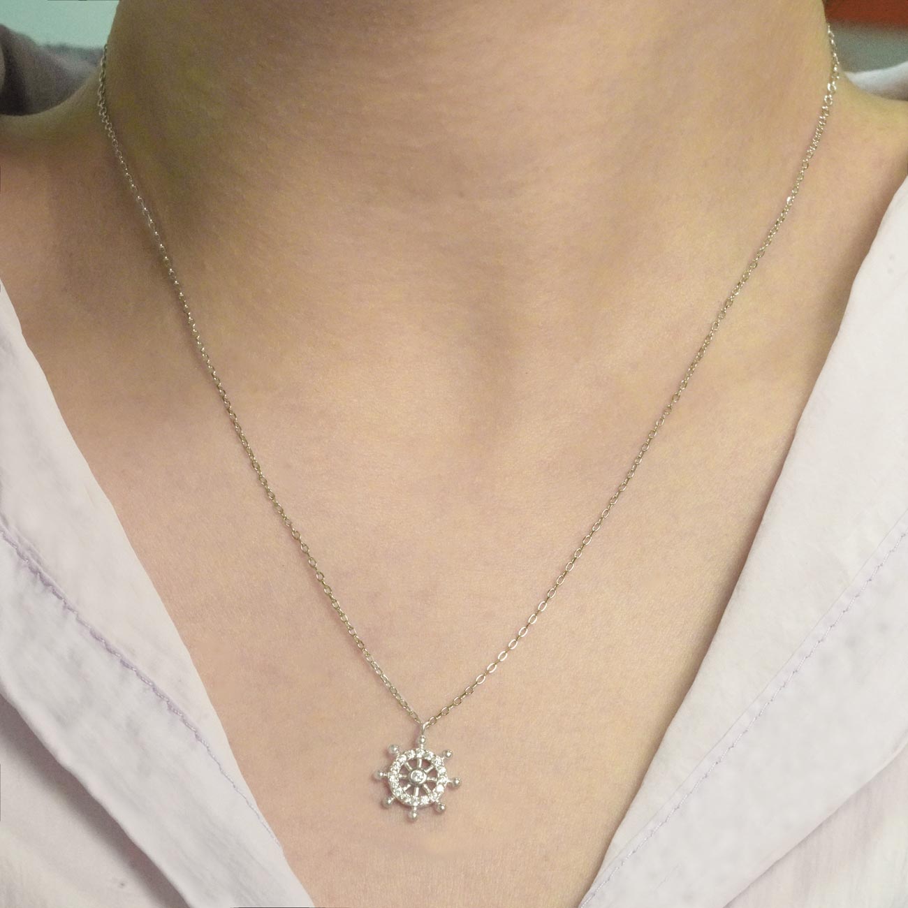 Fashion CZ Rudder Necklace