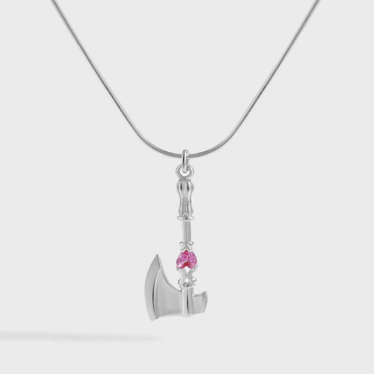 Classic Red Heart Axe Shape Necklace
