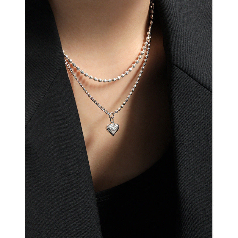 Vintage Asymmetry Love Heart Necklace